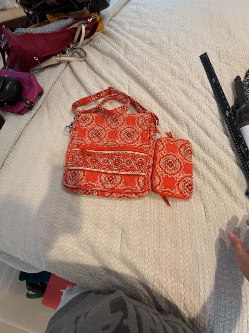 Vera Bradley Paprika Quilted Crossbody Bag and Wallet Set